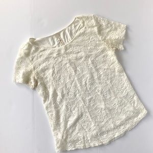 Leo & Nicole cream lace blouse